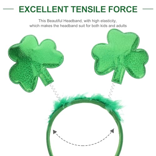 Serre-tête trèfle Saint-Patrick : accessoire costume alien en polyester et tissu pour cheveux
