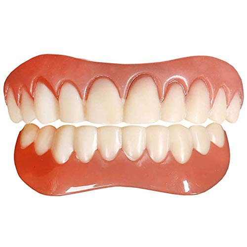 2 Pcs Upper and Lower Perfect Teeth and Smile Veneers Dentures Cosmetic Teeth for Man and Woman, Repair Teeth and Smile Immediately