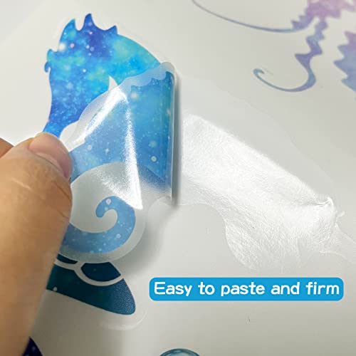 Blmhtwo 2 Pieces Sea Turtle Wall Decal, Under The Sea Wall Decals Bathroom Wall Decals Sea Turtle Wall Sticker Sea Grass Sea Turtle Seahorse Starfish For Bathroom Living Room Bedroom #TOP2