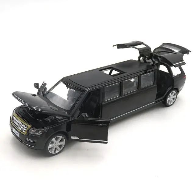 Image of FEXXA 1:32 Scale Long Range Rover Die-Cast Metal Car with Sport car Openable Doors Light and Sound,Pull Back Function Indoor Outdoor Toy for Kids (Black)