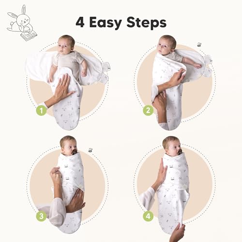 Image of 3-Pack Organic Baby Swaddle Sleep Sacks - Swaddles for Newborns, Infant 3-6 Months, Baby Girls, Boys, Soft & Snug Newborn Sleep Sack, Nursery Swaddling Blankets (Nordic, L)
