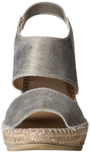 André Assous Women's Reese Espadrille Wedge Sandal, Pewter Suede, 10 M Us #TOP1