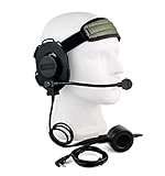 Impedanz: 8 Ohm ATAIRSOFT Z Taktisch Bowman Elite II Headset Wasserdichtes PTT Für Kenwood 2Pin Funk (Schwarz)