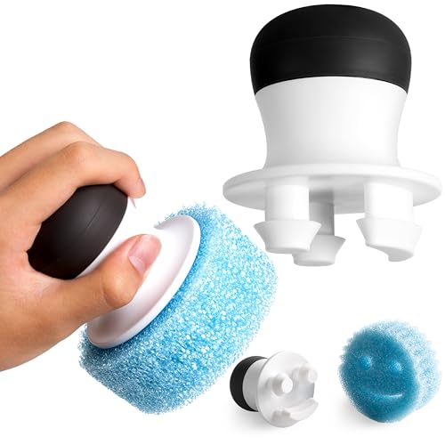 [2 Pack] Impresa Palm Brush Holder for Scrub Mommy & Scrub Daddy Sponges - Impresa Palm Dish Brush for Scrub Daddy Holder - Impresa Dish Sponge Holder for Scrub Daddy Handle - Palm Scrub Brush Holder
