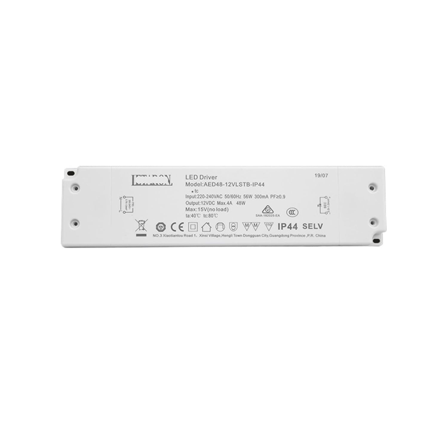 AED48-12VLSTB-IP44 Ultra-Thin Constant Voltage Driver 12V48W Bathroom Mirror LED Light Touch Switch