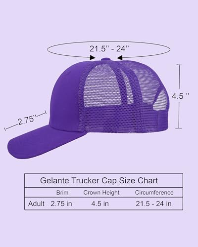 Image of Gelante Mesh Trucker Baseball Cap Snapback Hat Structured Front Panel