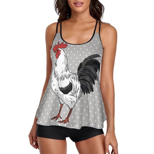 Maillot de bain tankini femme avec short de garçon et robe de plage intégrée confortable