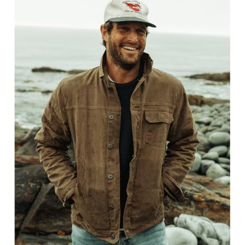 Image of Huckberry Flint and Tinder Men's Flannel-Lined Waxed Trucker Jacket