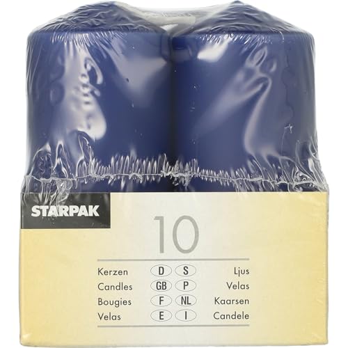 Papstar 17916 Świece Bryłowe, Ciemnoniebieski, Czas Palenia do 9 Godzin, 10 sztuk