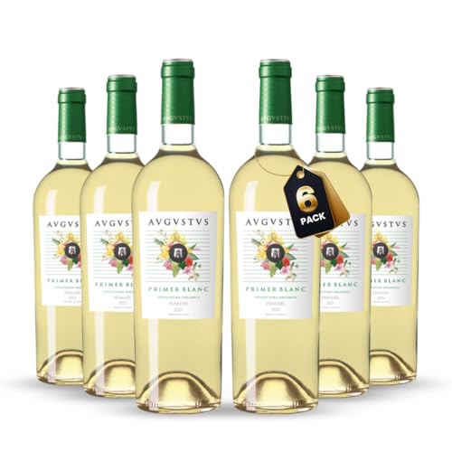 AVGVSTVS Vino Blanco Pack 6 Unidades Premium 750ml - Vinos Blancos con Aromas Intensos a Fruta Blanca - Vino Muy Fresco y Perfecto para el Verano - Vinos Buenos para Regalar - Vinho Fácil de Beber