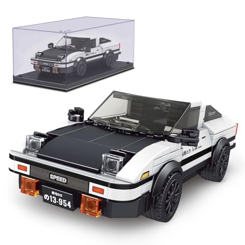 Mould King AE86 Initial D Car Models Building Sets with Display Case, 27013 Collectible Model Kits Race Car Blocks, Speed Champion Car Building Kits for Adults Kids 8+(399 PCS)
