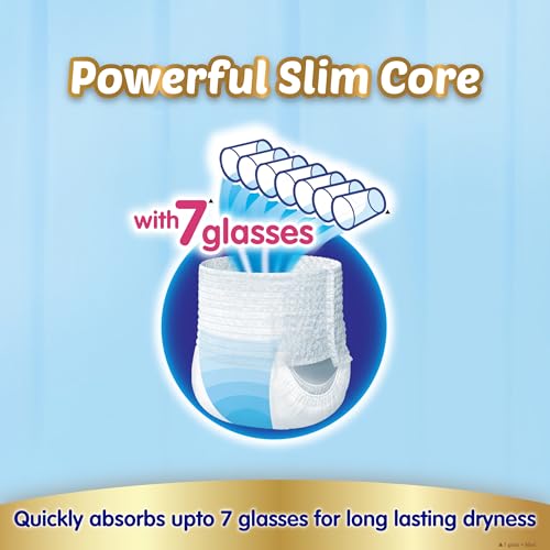 MamyPoko Pants Extra Absorb Baby Diapers, Large (L size) | 9-14 kg | 64 Count |Deep Sleep Diapers| Soft gentle fit |Deep Absorbent Crisscross | skin friendly with coconut oil |