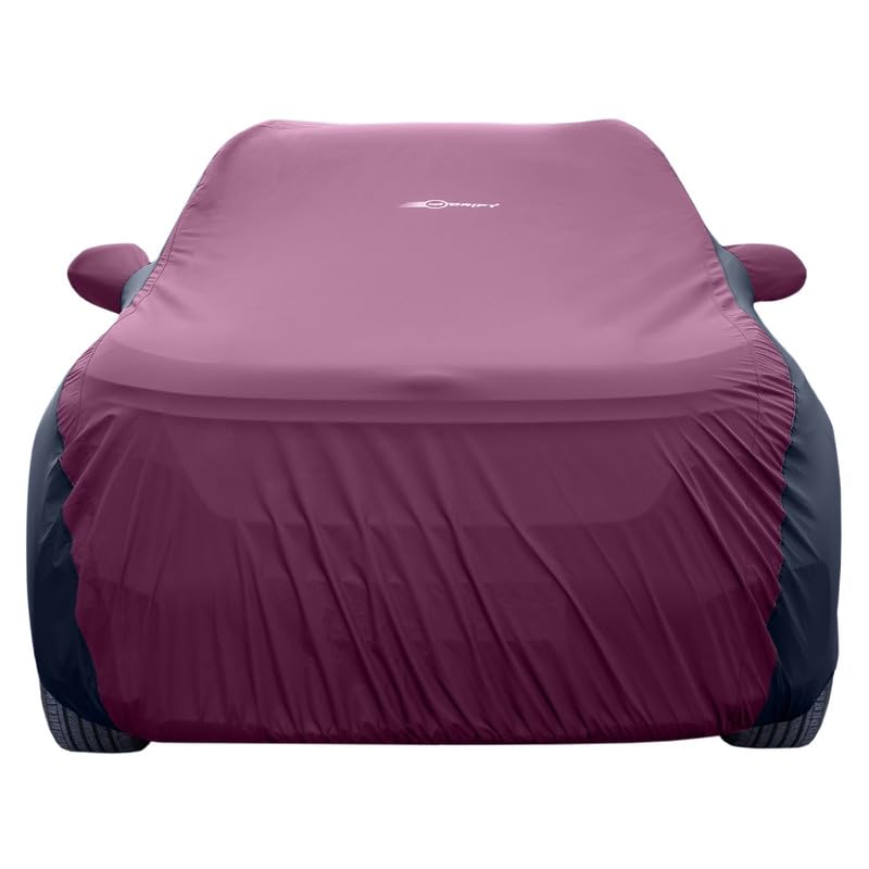 Image of NEODRIFT 'SuperTech' Car Cover for Tata Indigo (100% Water-Resistant, All Weather Protection, Tailored Fit, Multi-Layered & Breathable Fabric) (Colour: Maroon+Black)