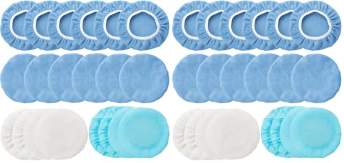 Image of Mudder 20 Pieces Car Orbital Buffer Polisher Pad Bonnet 5-6 Inches Polishing Pad Buffing Pads Cover Microfiber Wax Bonnet (Pack of 2)