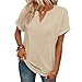 Going Out Tops for Women Short Sleeve Shirts Dressy Casual Blouses Spring Summer Vacation Tops Fashion Clothing（1-Beige,XX-Large）