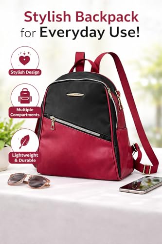 Image of Ethnic Style Waterproof Oxford Backpack for Women & Girls | Fashion Travel Canvas Look Nylon Bag | Large Capacity Printed Laptop Backpack for College