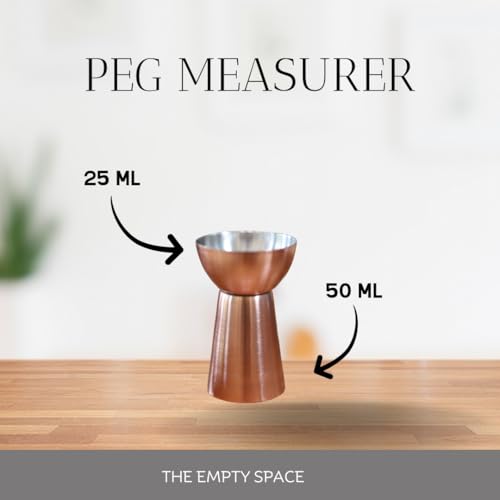Image of The Empty Space Stainless Steel Peg Measurer 50 & 25ml, Cocktail Jigger, Shot Glass, Measuring Cup Tool, Drink Measuring Bar Tool Double Side Jigger: Copper Finish