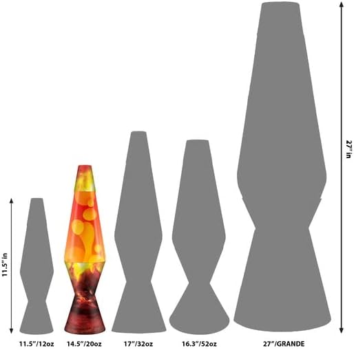 Miniatura 3 de Lámpara de lava original, cráter de erupción de 14.5 pulgadas, cera amarilla y líquido rojo, luz de movimiento para decoración del hogar - 2049