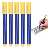 5 Stück Geldscheinprüfer Stift,Geldscheinsprüfer Stift Als Geldscheintester,Tragbar Geldscheinprüfer Stift,Falschgeldmarker,Allgemein Falschgeld Prüfer Stift, Für Us-Dollar,Euro,Pfund,Yen,Won Us