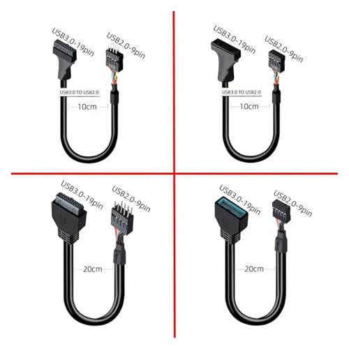 Cable Adaptador Panel Frontal USB3.0 a USB2.0 10 cm miniatura 2