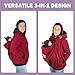 sdybjml Maternity Hoodie, 3-in-1 Removable Kangaroo Pouch Hoodie, Winter Soft Warm Baby Wearing Jacket, Multifunction Cozy Maternity Jacket for Mom and Baby