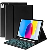 ProElite Keyboard case for Apple iPad 10th Gen 10.9 inch 2022, with Pencil Holder, Magnetic Detac...