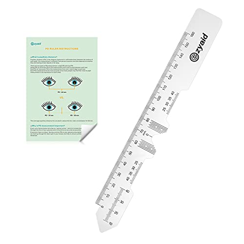 Ezyaid PD Ruler with Instruction Manual - Pupillary Distance Ruler for Pupil Distance Measuring PD Measurement Tool for Prescription Eyeglasses Include Eye Care Tips