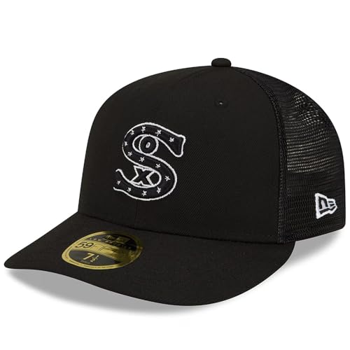 New Era Chicago White Sox 59FIFTY Low Profile Batting Practice Authentic Collection Fitted Cap, Hat (US, Numeric, 7 1/4, Black)