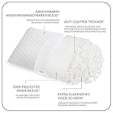 ABAKUHAUS Memory Kopfkissen, aus 100% Neuen Reinen Visco Flocken Waschbarer doppelter Kopfkissenbezug aus Microfaser Gewebe, Optimaler Komfort Atmungsaktiver Orthopädie, 40X70 cm, Weiß