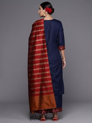 Image of INDO ERA Womens Cotton Kurta Palazzos With Dupatta Set