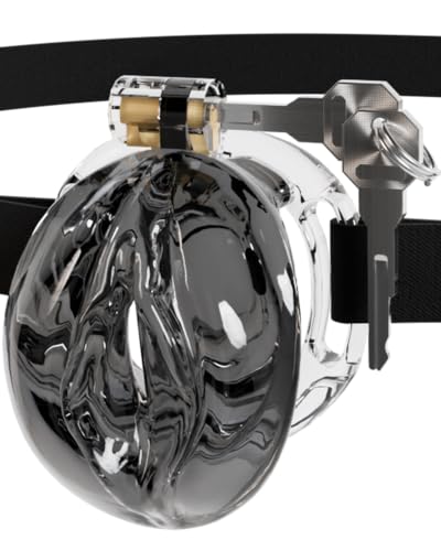 Image of Flat Chastity Cage Sissy Silicone Soft Realistic Vagina (See-Through Black)