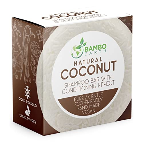 Solid Shampoo Bar And Conditioner Effect Hair Soap â€“ 100% Organic Shampoo Bars For Hair With All Natural Plant Based Essential Oils And Zero Waste Biodegradable Packaging (Coconut)