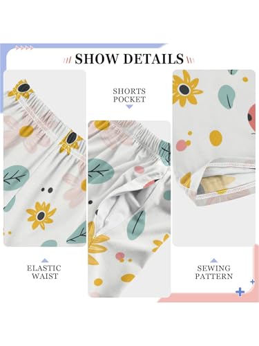 ZZKKO Kawaiiladybugs Sunflower Boys Pants for Kids Jogger Pants with Pockets S4