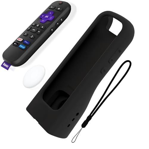 Image of GripStand by 73&Sunny Silicone Remote Cover for Roku Voice, Stand Up Design, Enhanced Grip, Compatible with TV Streaming Stick Plus 2025 4K /HD /HDR, Fits AirTag & Tile Mate, Ultra Black