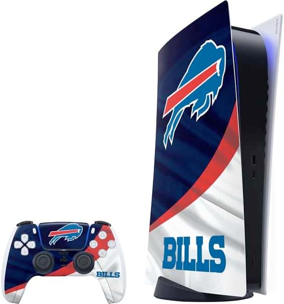 Skinit Decal Gaming Skin Compatible with PS5 Bundle - Officially Licensed NFL Buffalo Bills Double Vision Design