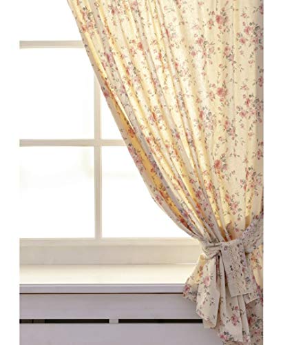 TEXTILE4HOME T4H Zwei Vorhänge Set auf einem Vorhangband und Bindeband mit...