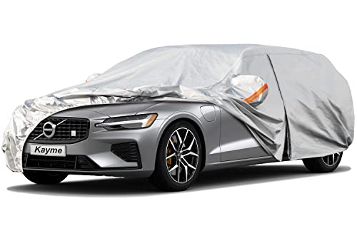Image of Kayme Hatchback Car Cover Waterproof All Weather - See Vehicle Size Chart for Accurate Fit - Outdoor Full Exterior Cover Sun Rain Snow. Civic, Focus, Prius, Legacy etc. Size H3 (See Size Chart)
