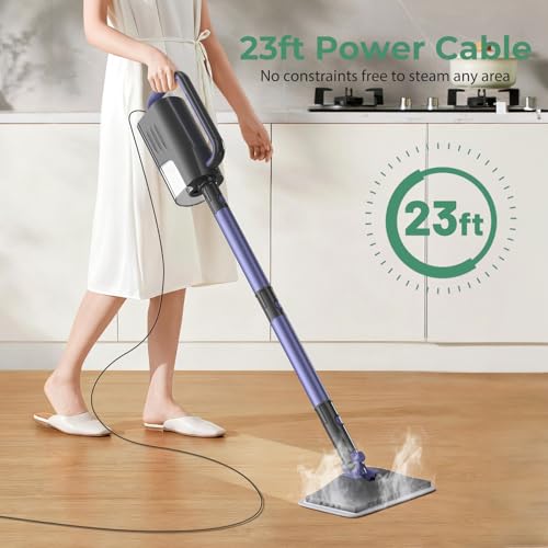 Image of 6-in-1 Steam Mop with Detachable Handheld Steamer Professional Steam Mop for Floor Cleaning, Sanitizing Steam Cleaner with Hot Vapor Technology Amethyst