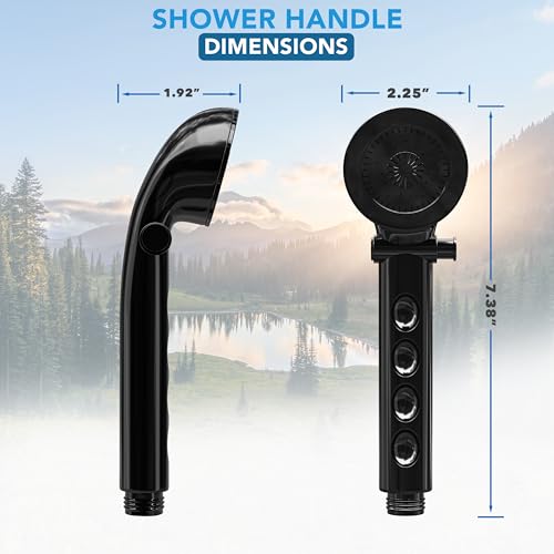 Image of RV Shower Head with Hose ABS Outdoor RV Shower Hose Kit Replacement with ON /OFF Switch for RV, Trailer, Campers, Motorhomes, Fifth Wheels, Boats (Black)
