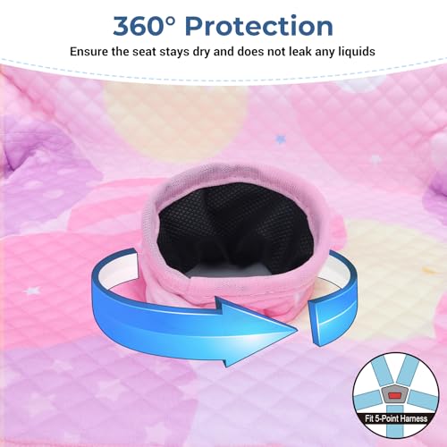 Image of COOLBEBE Car Seat Protector for Potty Training, 2 Pack Dry Waterproof Car Seat Liner Toilet Training for Baby Toddler, Piddle Pads Cover Car Seat Pad for Strollers & Carseat (Pink,2PC)