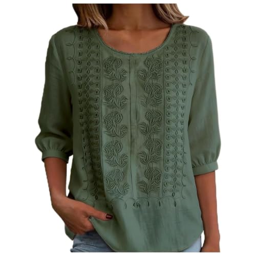 Cotton Linen Vintage Hippie Boho Tops Plus Size for Women