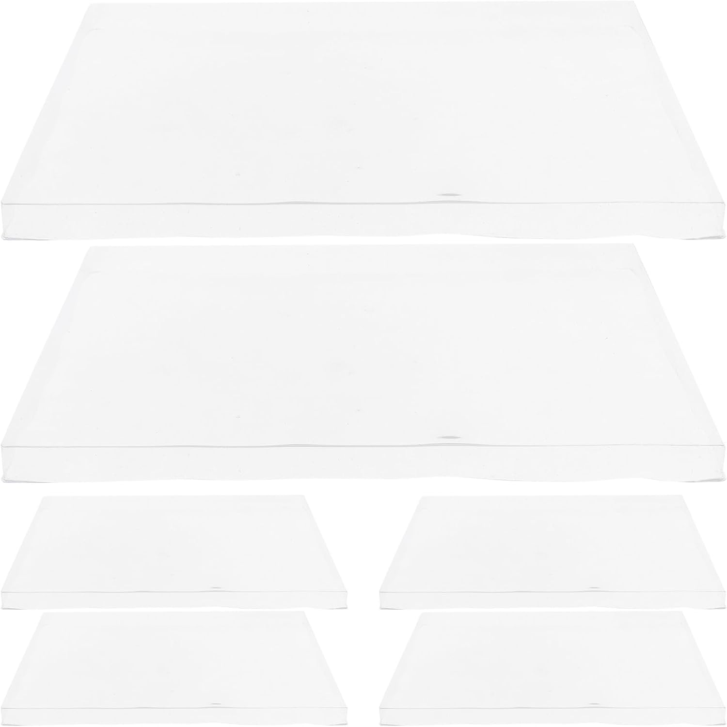 6pcs Transparent Jewelry Tray Covers Organizer Tray Lid for Jewelry Display and Storage