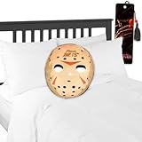 FRIDAY THE 13TH Cloud Pillow Set – Halloween Decor Bundle with 15' Jason Voorhees Throw Pillow Plus Bookmark Horror Movie Home Decor Pack