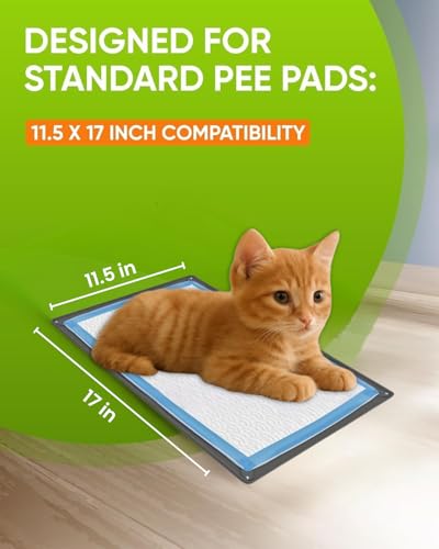 Image of TidyFriend Puppy Pad Holder Tray Fits for 11.5 inch x 17 inch Pee Pads with Corner Lock Holes, Raised Edges, Non-Spill, Easy to Clean Silicone Puppy Potty Tray Holder, For Indoor Floor Protection (Grey)