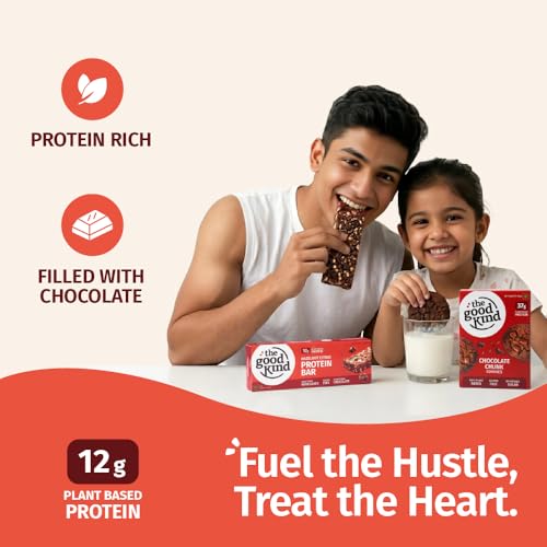 Image of The Good Kind Chocolate Chunk Cookies (1 Pack) & Hazelnut Citrus Protein Bar (2 Pack), Plant Based Protein Cookies with Bar, Perfect for Snacking, Gluten Free, Palm Oil free & Vegan (Combo Pack of 3)
