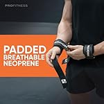 ProFitness Weight Lifting Straps - 10” Long Wrist Straps for Weightlifting - Padded Neoprene Lifting Straps Gym with Non Slip Silicone Grip Men and Women - Weightlifting Wrist Straps - Image 5