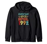 Photo Gallery awesome since april 1992 birth of birthday 1992 vintage idea felpa con cappuccio Photo Gallery awesome since april 1992 birth of birthday 1992 vintage idea felpa con cappuccio