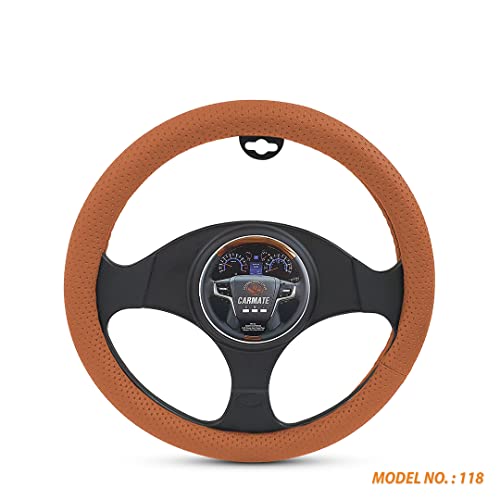 Image of CARMATE Car Steering Cover Super Grip 118 Compatible with Beat - Medium Tan