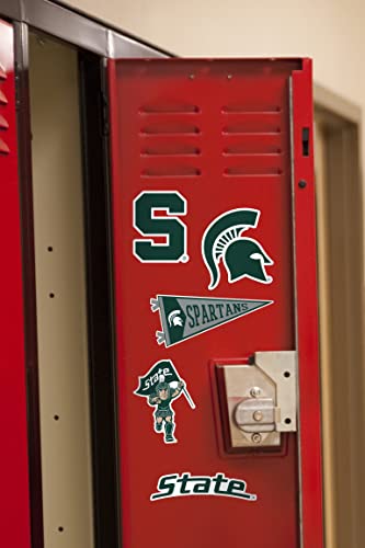 Image of Michigan State University Spartans Vinyl Sticker Pack - 8‑Count Large Waterproof Decals for Laptop, Water Bottle, Tablet, Skateboard, Car, and Indoor /Outdoor Use