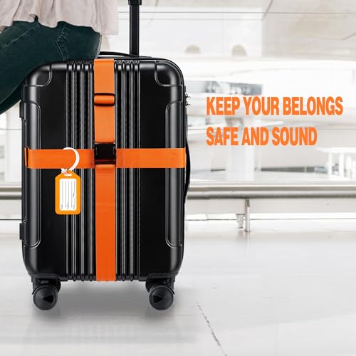 Image of 4 Pack Luggage Straps & Luggage Tags, Luggage Straps for Suitcases [Tsa Approved] [Adjustable Suitcase Belt] Suitcase Straps with Tags Mixed Color